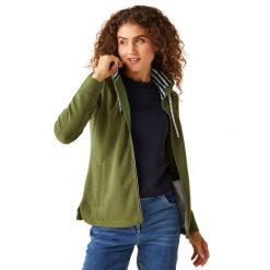 Bayletta damska bluza z kapturem. Zielone bluzy Regatta, bez wzorów, sportowe, bez ramiączek, z kapturem. W wyprzedaży za 257.00 zł.