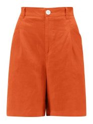 FYNCH-HATTON Lniane bermudy w kolorze pomarańczowym rozmiar: 40. Pomarańczowe szorty Fynch-Hatton, bez wzorów, ze lnu. Za 126.99 zł.