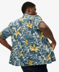 Superdry Koszula Hawaiian Printed z bawełną i modalem. Niebieskie koszule Superdry, m, bez wzorów, z bawełny, klasyczne, bez kołnierzyka, bez ramiączek. Za 287.75 zł.