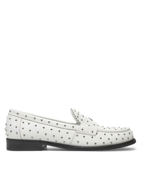 Tory Burch Mokasyny 159881 Biały. Białe mokasyny Tory Burch, bez wzorów, ze skóry. Za 1,097.99 zł.
