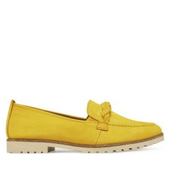 Mokasyny Tamaris. Żółte mokasyny Tamaris, bez wzorów. Za 239.99 zł.