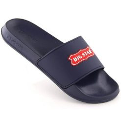 Klapki do wody Big Star OO274039 granatowe niebieskie. Niebieskie klapki bez wzorów, z materiału, retro, bez obcasa, bez zapięcia. Za 142.23 zł.