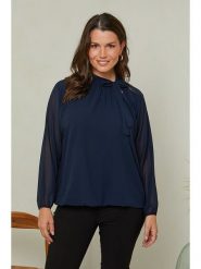 Curvy Lady Bluzka w kolorze granatowym rozmiar: 40/42. Niebieskie bluzki Curvy Lady, bez wzorów, klasyczne, bez kołnierzyka, bez ramiączek. Za 115.95 zł.