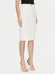 Elisabetta Franchi Spódnica midi GO-099-51E2-V260 Biały Regular Fit. Białe spódnice Elisabetta Franchi, bez wzorów, z syntetyku, midi. Za 1,089.00 zł.