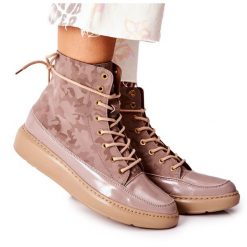Lewski Shoes Sportowe Skórzane Buty Lewski 3034 Beżowe Moro beżowy. Brązowe buty treningowe bez wzorów, z materiału, bez zapięcia. Za 434.70 zł.