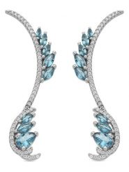 Luxenter Srebrne kolczyki-wkrętki z cyrkoniami rozmiar: onesize. Szare kolczyki Luxenter, z cyrkonią, srebrne. Za 283.48 zł.