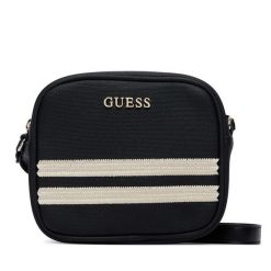 Torebka Guess. Czarne listonoszki Guess, z aplikacjami, bez dodatków. Za 264.99 zł.