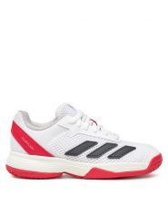 Adidas Buty do tenisa Courtflash JI2448 Biały. Białe buty treningowe adidas, bez wzorów, z materiału, bez zapięcia, tenisowe. Za 199.99 zł.