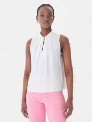 Rinascimento Bluzka CFC0127706003 Biały Regular Fit. Białe bluzki Rinascimento, m, bez wzorów, z syntetyku, bez kołnierzyka, bez ramiączek. Za 399.99 zł.