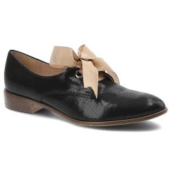 Czarne Półbuty Gamis Eleganckie Damskie Buty Skórzane. Czarne półbuty wsuwane GAMIS, bez wzorów, z nubiku, eleganckie, bez obcasa, na płaskiej podeszwie. Za 199.00 zł.