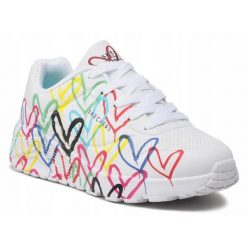 Buty damskie SKECHERS UNO LITE 314064L-WMLT białe w serca sportowe 39,5. Białe buty sportowe lifestyle Skechers, bez wzorów, sportowe, bez zapięcia, skechers sport. Za 269.00 zł.