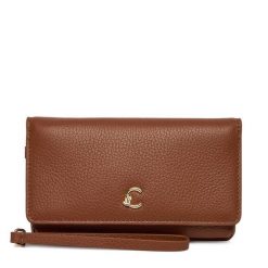 Torebka Coccinelle. Brązowe kopertówki Coccinelle, bez wzorów, bez dodatków. Za 489.99 zł.