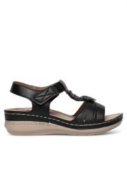 Clara Barson Sandały WYL0510-20 Czarny. Czarne sandały Clara Barson, bez wzorów, z syntetyku, bez obcasa, na płaskiej podeszwie, bez zapięcia. Za 99.99 zł.