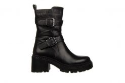 Botki Bayla-161 138 23514 Black 161601, Czarny, Skóra naturalna - 36. Czarne botki Bayla, bez wzorów, z gumy, eleganckie, z okrągłym noskiem, za kostkę, bez obcasa, bez zapięcia. W wyprzedaży za 299.00 zł.