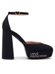 LOVE MOSCHINO Czółenka JA1030CG1IIM0000 Czarny. Czarne czółenka Love Moschino, bez wzorów, z materiału, bez obcasa, bez zapięcia. Za 759.99 zł.