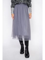 ASSUILI Spódnica w kolorze szarym rozmiar: 42. Szare spódnice Assuili, bez wzorów, z tiulu, klasyczne, midi. Za 152.99 zł.
