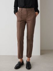 OPUS Spodnie w kolorze brązowym rozmiar: 40/L28. Brązowe spodnie materiałowe Opus, bez wzorów, z materiału, z podwyższonym stanem. Za 173.99 zł.