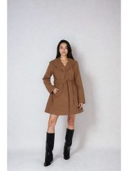 Jessica Simpson Płaszcz przejściowy w kolorze jasnobrązowym rozmiar: L. Brązowe płaszcze Jessica Simpson, l, bez wzorów, z tkaniny, bez kaptura. Za 217.99 zł.