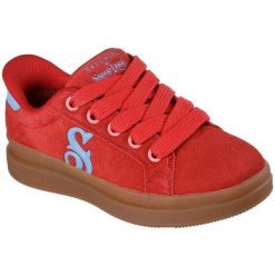 Buty sportowe damskie Skechers Courtside cali Girlz. Czerwone buty treningowe Skechers, bez wzorów, z materiału, bez zapięcia. Za 490.00 zł.