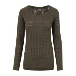 Długi Kombinezon Damski Z Szerokim Dekoltem. Zielone kombinezony Urban Classics, l, bez wzorów, bez kołnierzyka, bez ramiączek, długie. Za 120.99 zł.