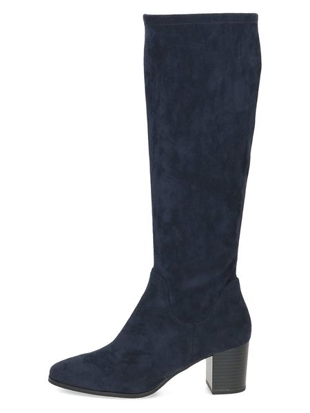 Caprice Kozaki w kolorze granatowym rozmiar: 36. Niebieskie kozaki Caprice, na zimę, bez wzorów, bez obcasa, bez zapięcia. Za 208.99 zł.