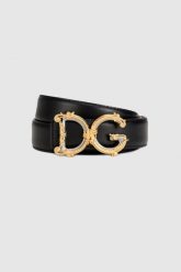 DOLCE & GABBANA Czarny pasek damski z barokową klamrą. Czarne paski Dolce and Gabbana, bez wzorów, ze skóry. W wyprzedaży za 1,839.99 zł.