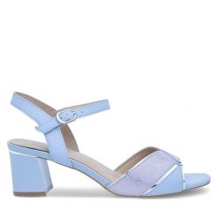 Sandały Lasocki. Niebieskie sandały Lasocki, bez wzorów, bez obcasa, na słupku, bez zapięcia. Za 229.99 zł.