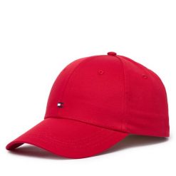 Czapka z daszkiem Tommy Hilfiger. Czerwone czapki z daszkiem Tommy Hilfiger, bez wzorów. Za 169.99 zł.