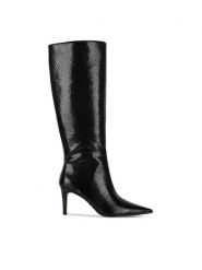 Nine West Kozaki WFA3425-1 Czarny. Czarne kozaki Nine West, bez wzorów, z materiału, bez obcasa, na szpilce, bez zapięcia. Za 329.99 zł.