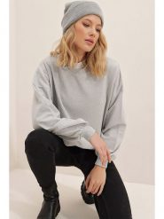 Trendyol Bluza w kolorze szarym rozmiar: L. Szare bluzy Trendyol, l, bez wzorów, z bawełny, bez ramiączek, bez kaptura. Za 83.42 zł.