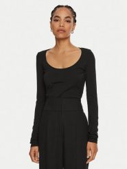 Boss Bluzka 50512849 Czarny Slim Fit. Czarne bluzki Boss, m, bez wzorów, z syntetyku, bez kołnierzyka, bez ramiączek. Za 249.99 zł.