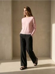 Sweter chunky z koronkowym wykończeniem - różowy. Czerwone swetry Sinsay, l, bez wzorów, z koronki, bez ramiączek. Za 39.99 zł.