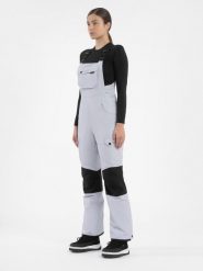 4F Spodnie snowboardowe z szelkami membrana 15 000 damskie L. Szare spodnie narciarskie 4f, bez wzorów, z syntetyku, narciarskie. Za 699.99 zł.