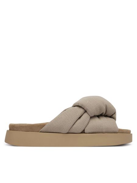 Inuikii Klapki Oversized Linen Knot 1004.003.0171.250 Beżowy. Brązowe klapki Inuikii, bez wzorów, z materiału, bez obcasa, bez zapięcia. Za 859.99 zł.