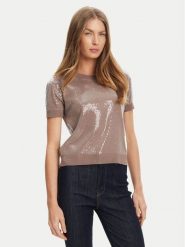 Guess Sweter W5YR21 Z3E70 Brązowy Regular Fit. Brązowe swetry Guess, xxl, z aplikacjami, z wiskozy, bez ramiączek. Za 332.00 zł.