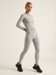Legginsy push up Active z wiskozą - szary. Szare legginsy Sinsay, bez wzorów, z wiskozy, sportowe. Za 39.99 zł.