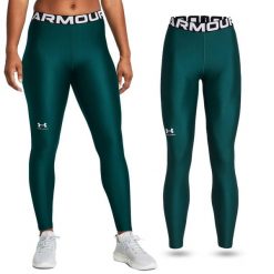 Legginsy treningowe damskie UNDER ARMOUR szybkoschnące termoaktywne. Zielone bielizna termoaktywna damska Under Armour, bez wzorów, bez ramiączek, do biegania. W wyprzedaży za 120.82 zł.