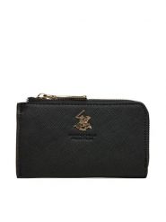 Beverly Hills Polo Club Portfel damski BHPC-W1-001-SS25 Czarny. Czarne portfele Beverly Hills Polo Club, bez wzorów, z materiału. Za 59.99 zł.