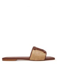 Guess Klapki 5GGZ39 7329A Brązowy. Brązowe klapki Guess, z aplikacjami, ze skóry, bez obcasa, bez zapięcia. Za 1,139.00 zł.