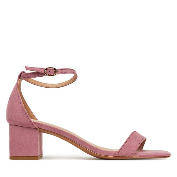 Sandały ONLY Shoes. Czerwone sandały ONLY SHOES, bez wzorów, bez obcasa, na słupku, bez zapięcia. Za 159.99 zł.