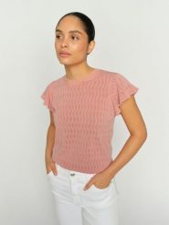 MOS MOSH koszula z dzianiny - MMGanna Pattern Kobiety Bawełna różowy, M. Czerwone koszule Mos Mosh, m, bez wzorów, z bawełny, bez kołnierzyka, bez ramiączek. Za 379.95 zł.