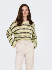 ONLY Sweter w kolorze zielono-beżowym rozmiar: XS. Brązowe swetry ONLY, xs, bez wzorów, bez ramiączek. Za 94.45 zł.