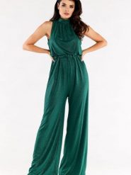 Kombinezon Model A555 Bottle Green - awama. Zielone kombinezony Awama, l, bez wzorów, z elastanu, bez kołnierzyka, bez ramiączek. Za 398.95 zł.