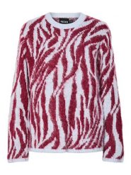 Pieces Sweter "Mynthe" w kolorze błękitno-czerwonym rozmiar: S. Czerwone swetry Pieces, s, bez wzorów, bez ramiączek. Za 130.99 zł.