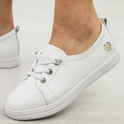 Białe skórzane półbuty damskie T.Sokolski W25-467. Białe półbuty wsuwane Sokolski, na jesień, bez wzorów, z jeansu, biznesowe, bez obcasa, na płaskiej podeszwie. Za 219.00 zł.