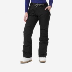 Spodnie snowboardowe damskie Wedze SNB 100. Czarne spodnie narciarskie DREAMSCAPE, bez wzorów, z materiału, narciarskie. Za 299.99 zł.