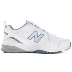 Buty sportowe New Balance WX608EN5 białe. Białe buty treningowe bez wzorów, z materiału, bez zapięcia. Za 611.45 zł.