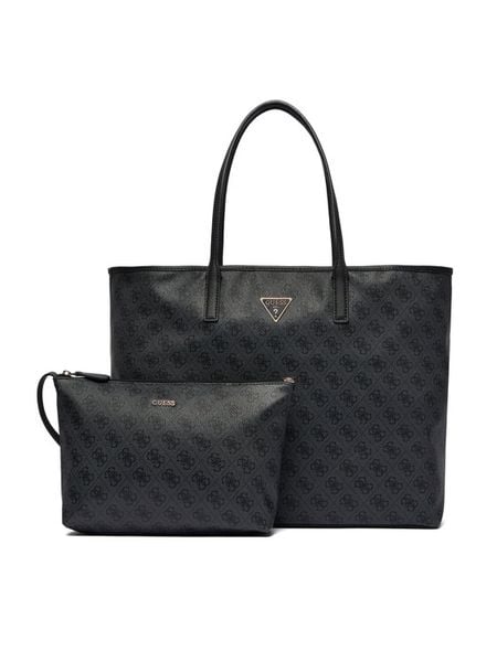 Guess Torebka HWESG9 51429 Szary. Szare shopper bag Guess, z aplikacjami, ze skóry, bez dodatków. Za 498.99 zł.