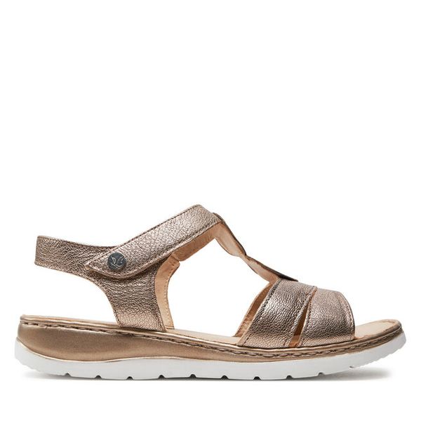 Sandały Caprice. Brązowe sandały Caprice, bez wzorów, bez obcasa, na płaskiej podeszwie, bez zapięcia. Za 199.99 zł.