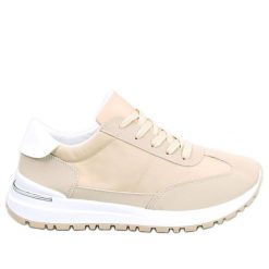 BM Buty sportowe damskie Barks Beige beżowy. Brązowe buty treningowe BM, bez wzorów, z materiału, bez zapięcia. Za 99.00 zł.